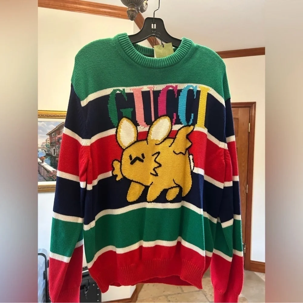 Men’s Gucci cotton/wool Cable knit sweater size large made in Italy NWT